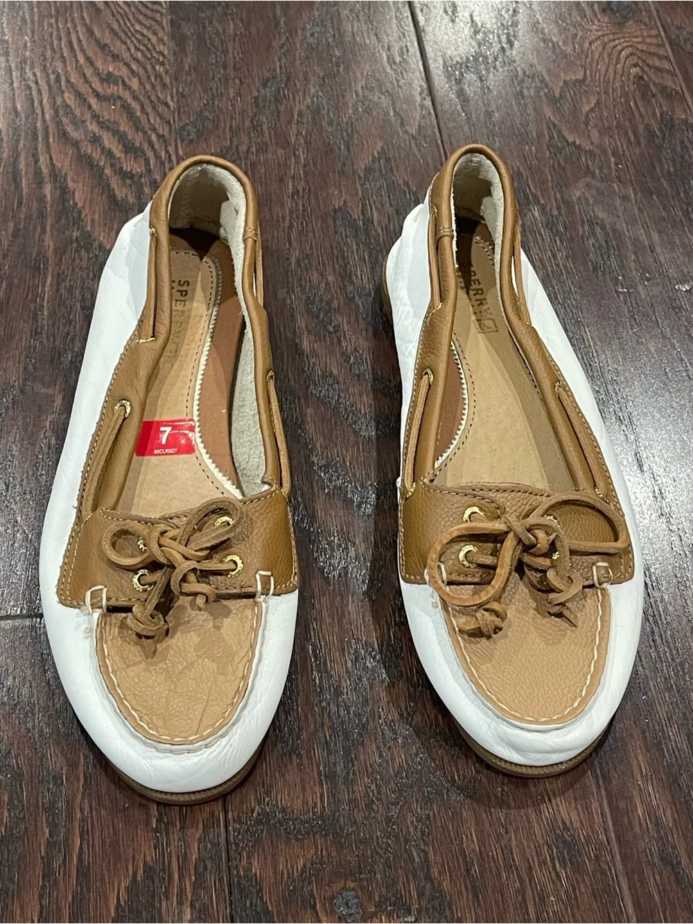 Sperry Top Sider Womens 7M Off White Tan Leather 000000000000